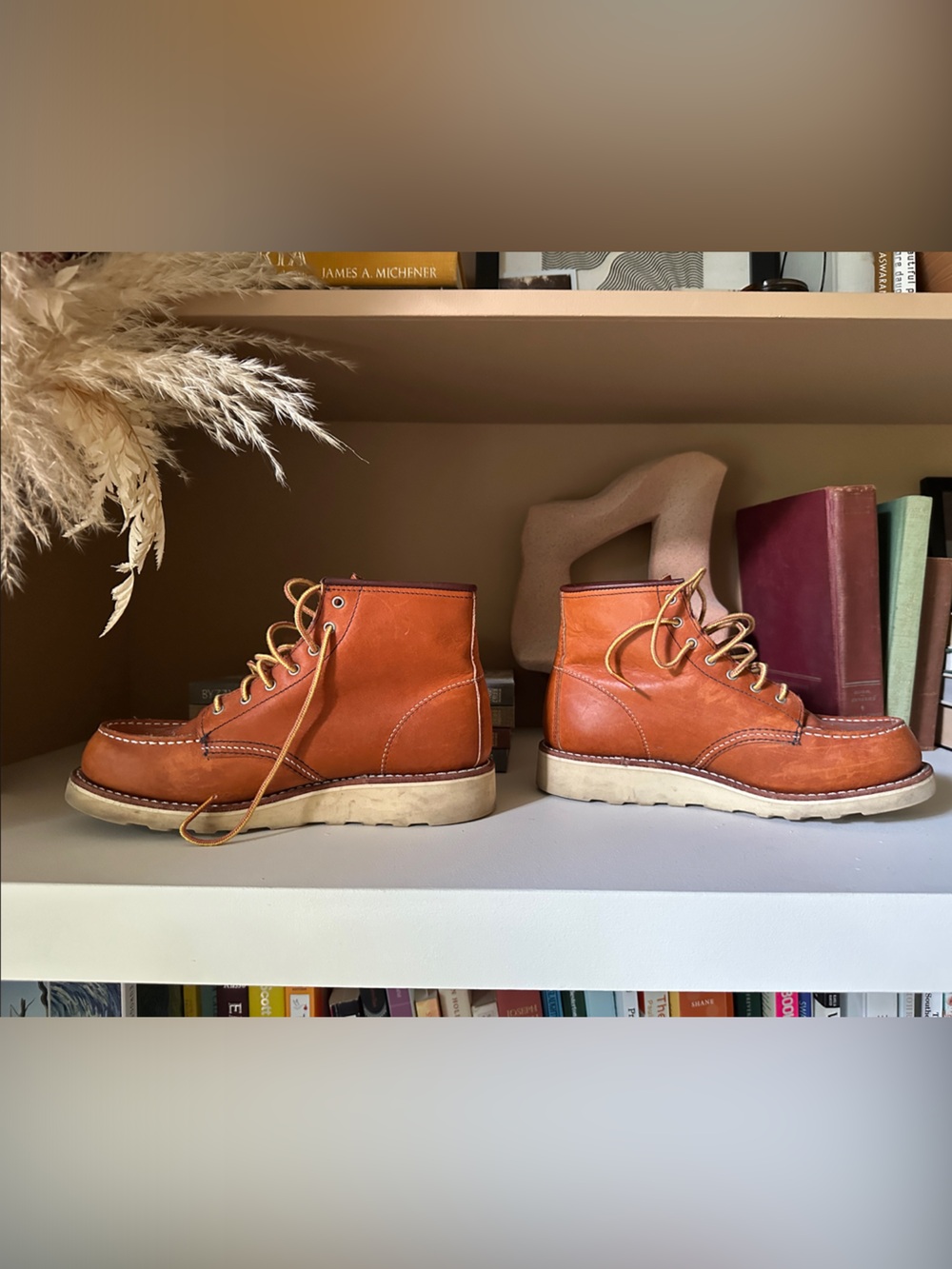 Red Wing Shoes Leather Lace-Up Boots in Chestnut Brown - Picture 2 of 4
